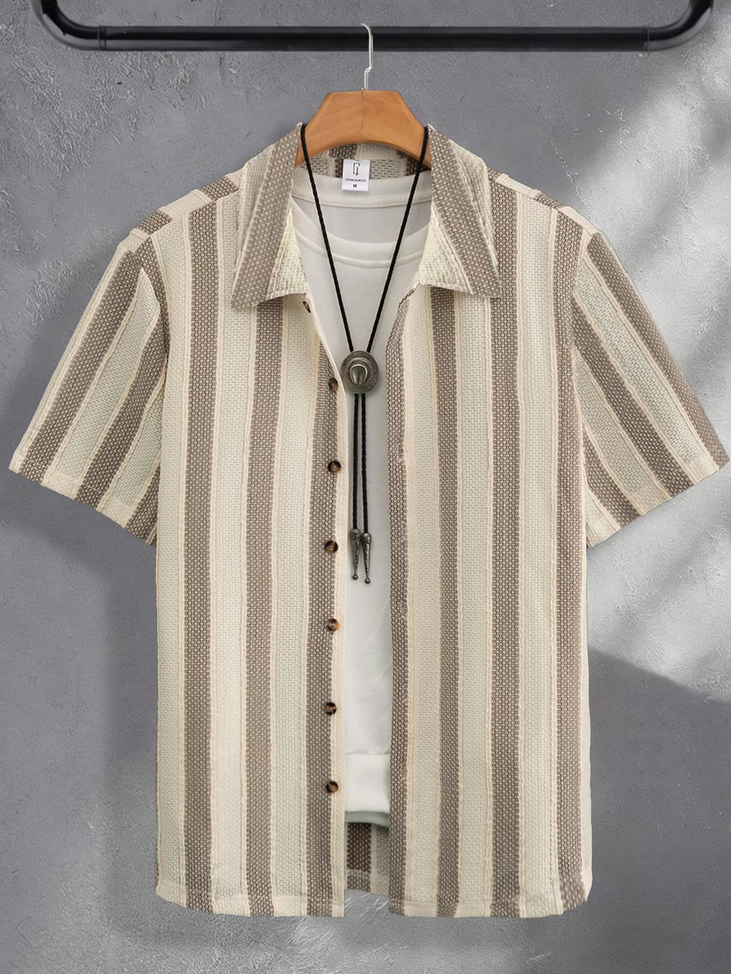 Men's Summer Casual Striped Short Sleeve Shirt