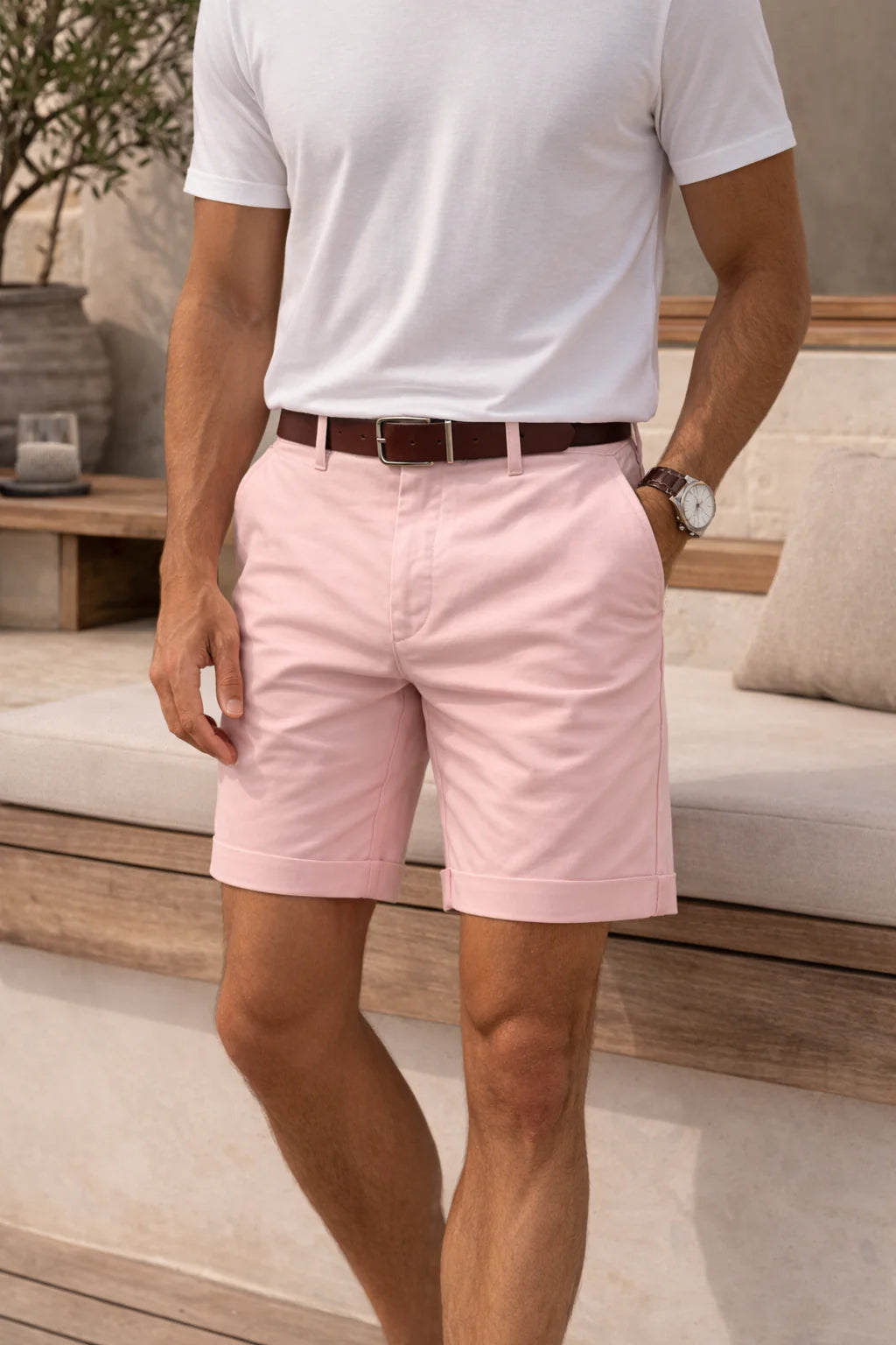 Men's Tailored Cotton Twill Summer Shorts