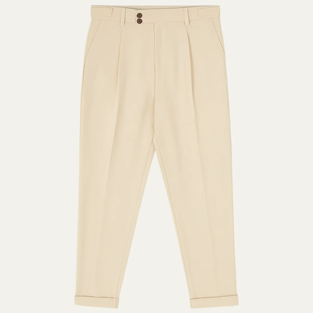 Men's Tailored Smart Slim Fit Pleated Trousers