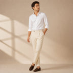 Men's Tailored Smart Slim Fit Pleated Trousers