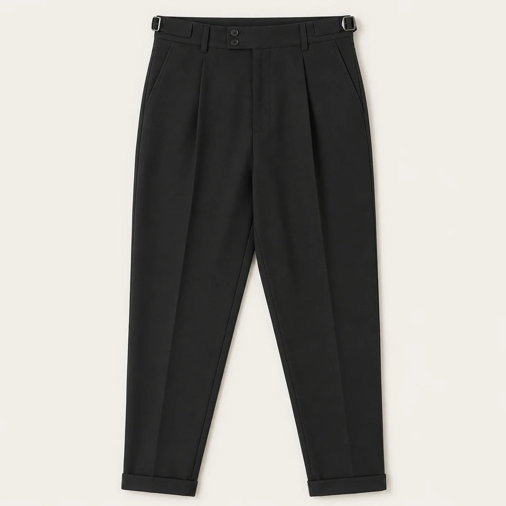 Men's Tailored Smart Slim Fit Pleated Trousers