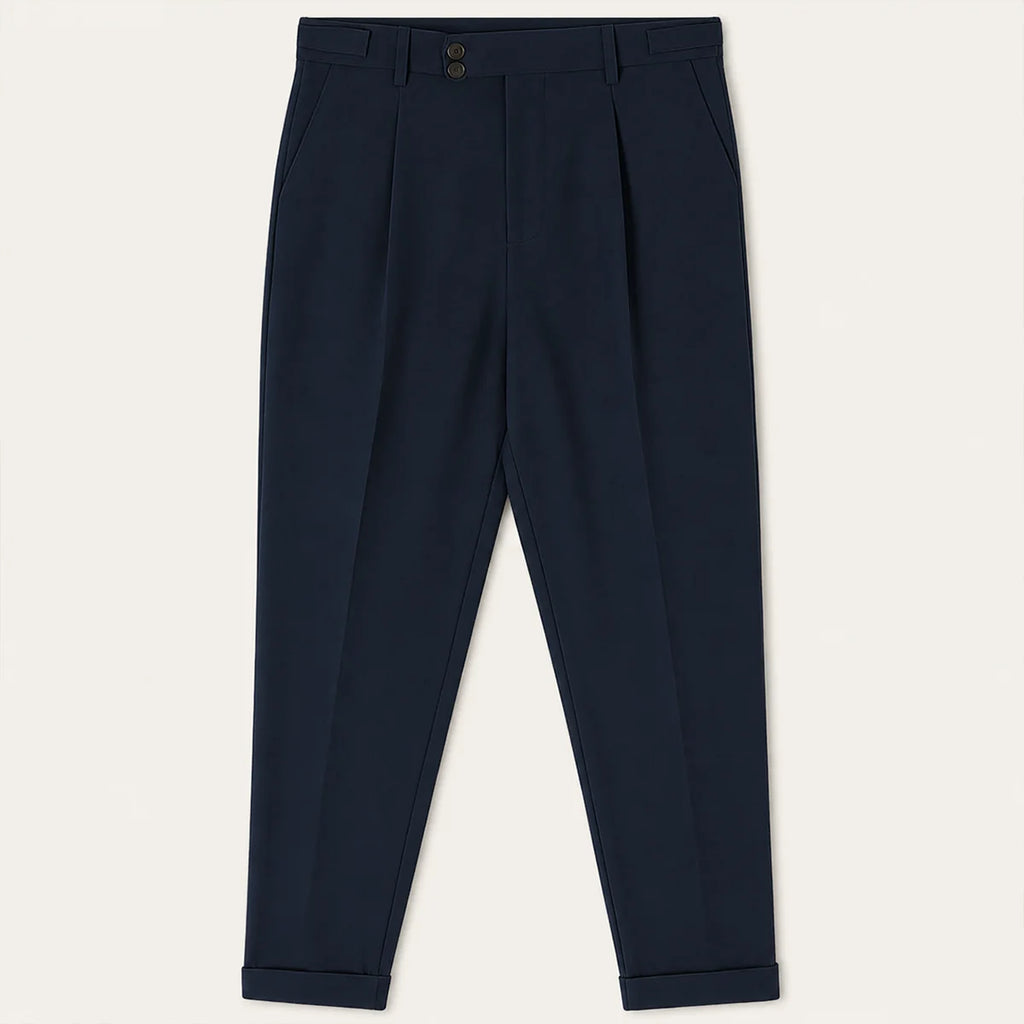 Men's Tailored Smart Slim Fit Pleated Trousers