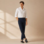 Men's Tailored Smart Slim Fit Pleated Trousers