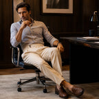 Men's Tailored Smart Slim Fit Pleated Trousers