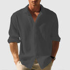 Men's Textured Long Sleeve Button Down Shirt