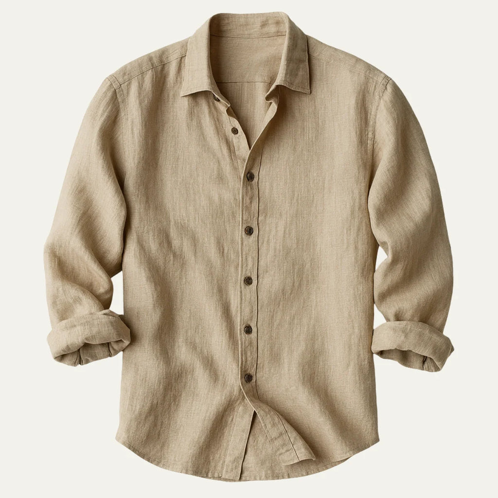 Men's Vintage Long-Sleeve Cotton Shirt