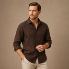 Men's Vintage Long-Sleeve Cotton Shirt