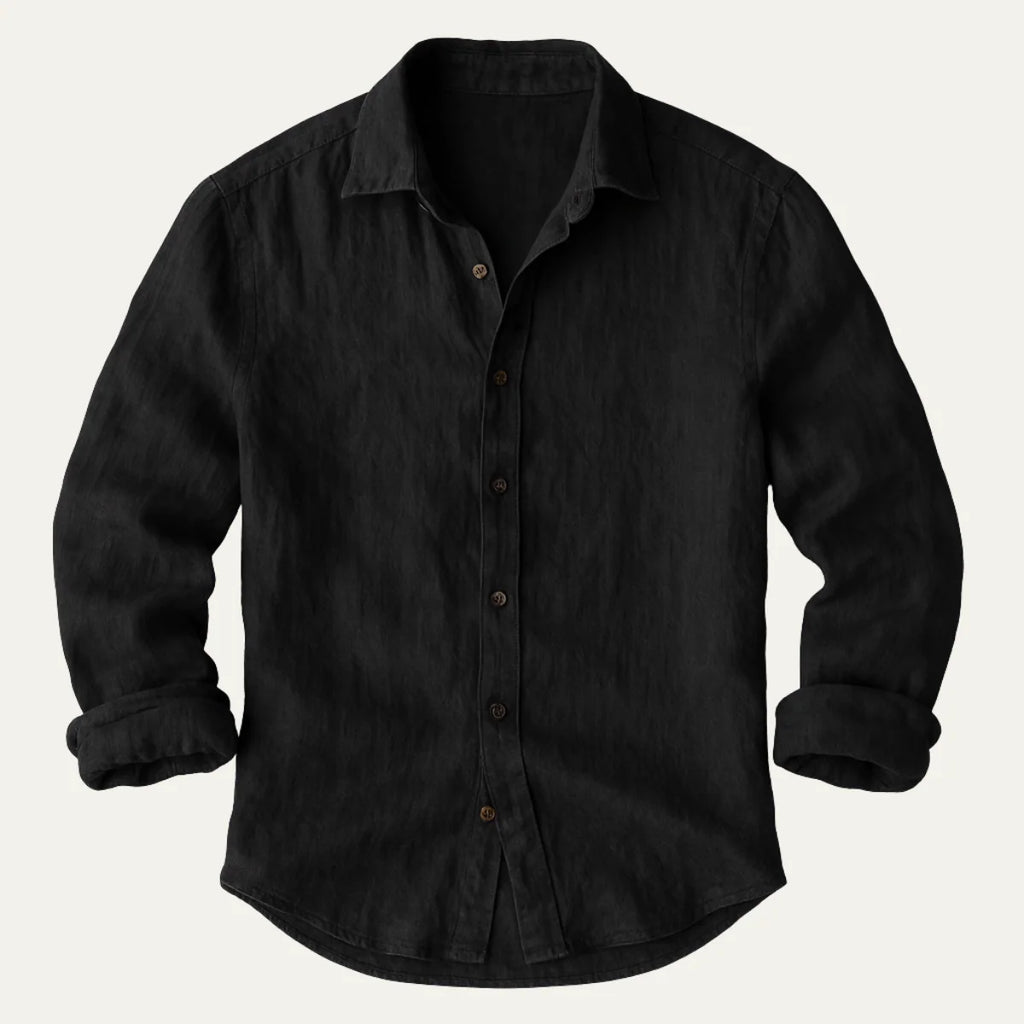 Men's Vintage Long-Sleeve Cotton Shirt