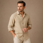 Men's Vintage Long-Sleeve Cotton Shirt