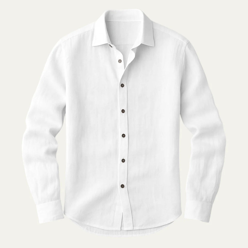 Men's Vintage Long-Sleeve Cotton Shirt
