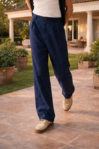Men's Wide Leg Linen Pleated Relaxed Trousers
