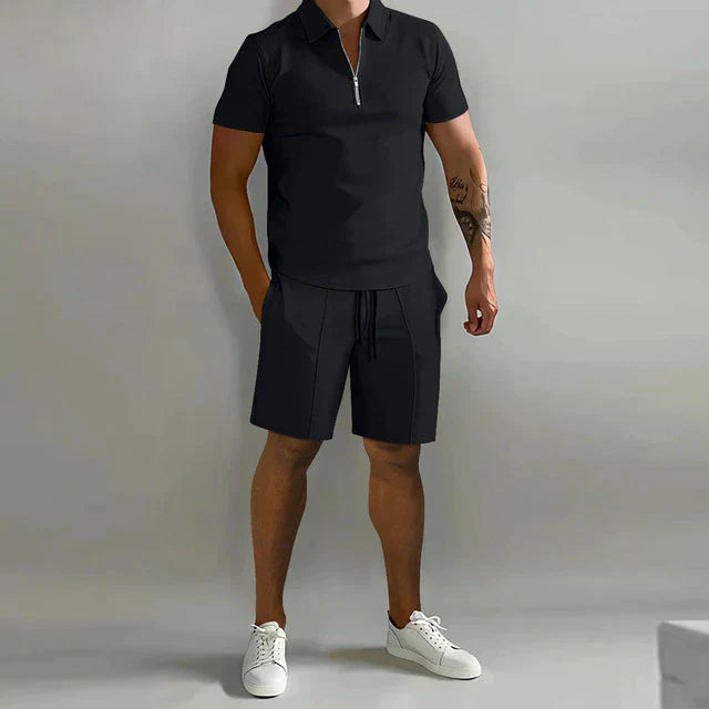 Refined Polo and Tailored Shorts Set for Men