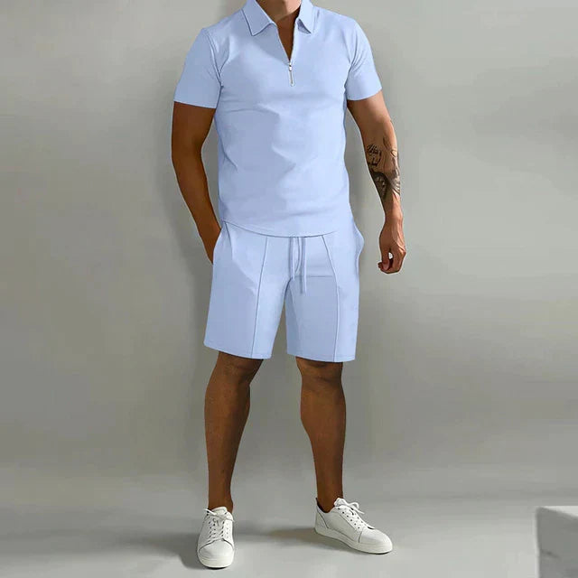 Refined Polo and Tailored Shorts Set for Men