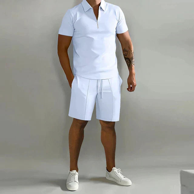 Refined Polo and Tailored Shorts Set for Men