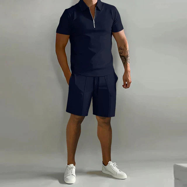 Refined Polo and Tailored Shorts Set for Men