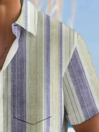 Relaxed Striped Short-Sleeve Shirt for Men