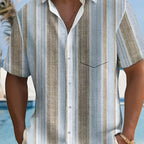 Relaxed Striped Short-Sleeve Shirt for Men