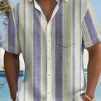 Relaxed Striped Short-Sleeve Shirt for Men