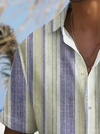 Relaxed Striped Short-Sleeve Shirt for Men