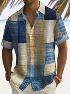 Retro Button-Down Casual Shirt for Men