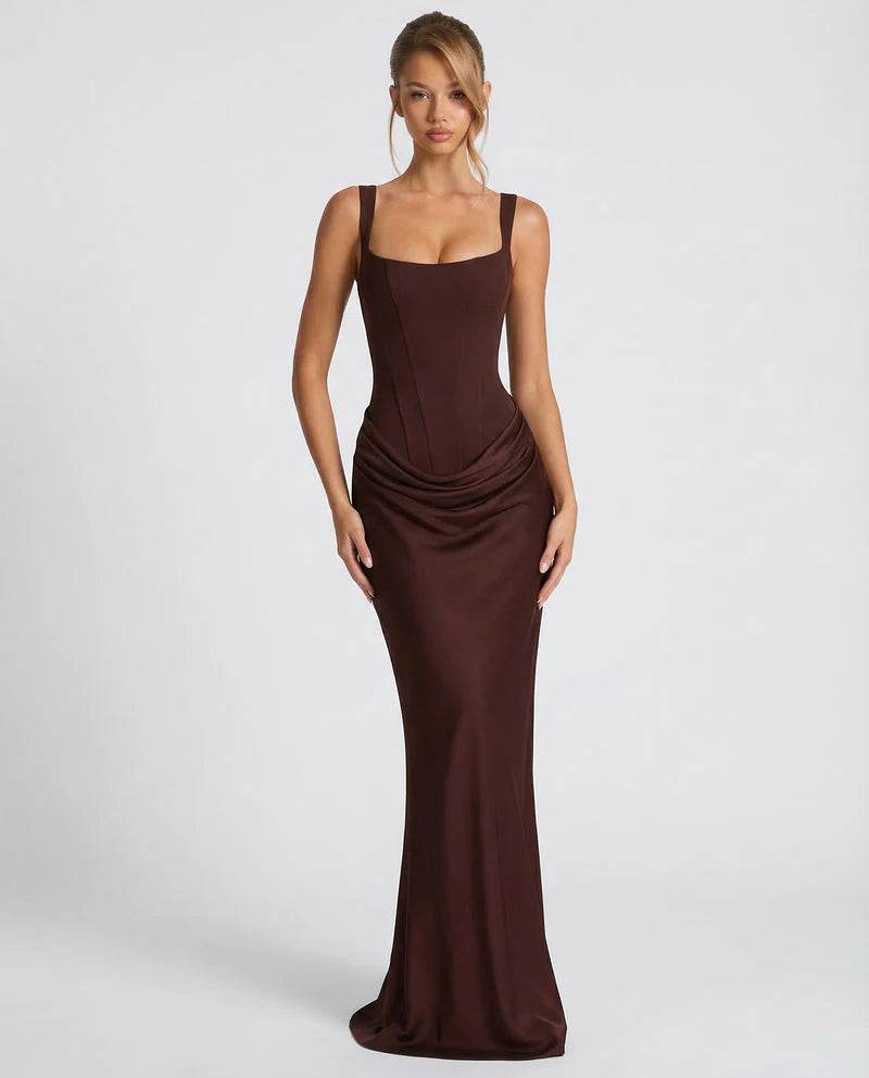Satin Corset Maxi Dress