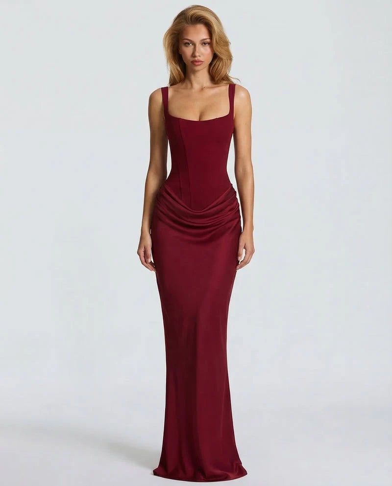 Satin Corset Maxi Dress
