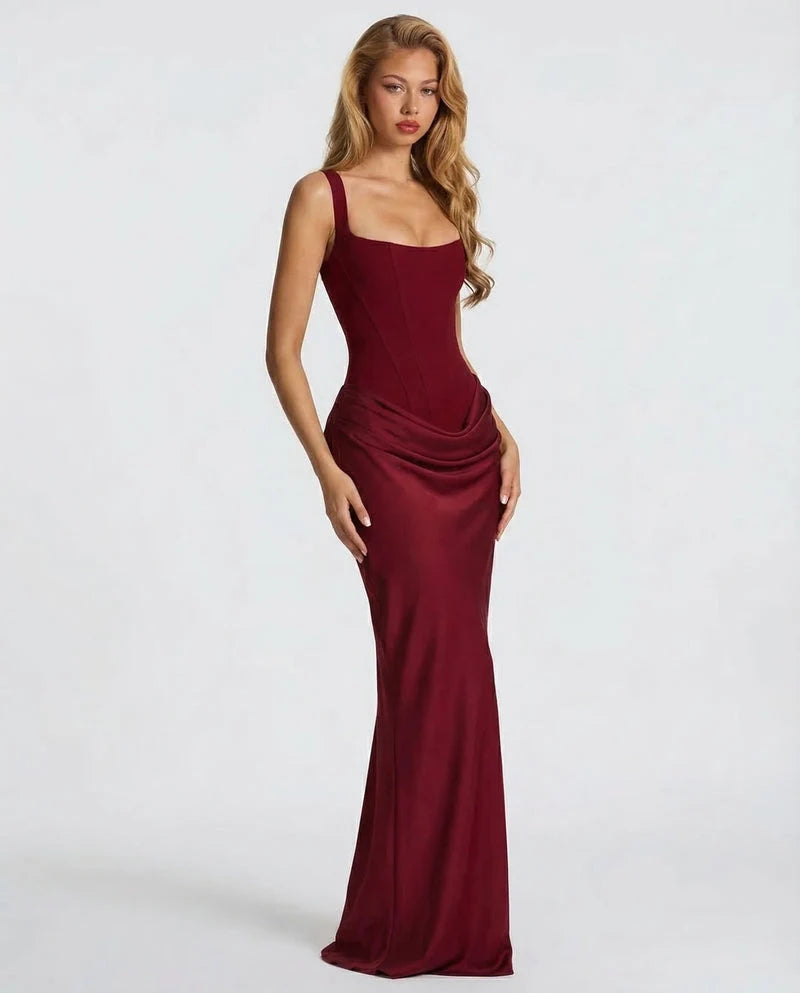 Satin Corset Maxi Dress