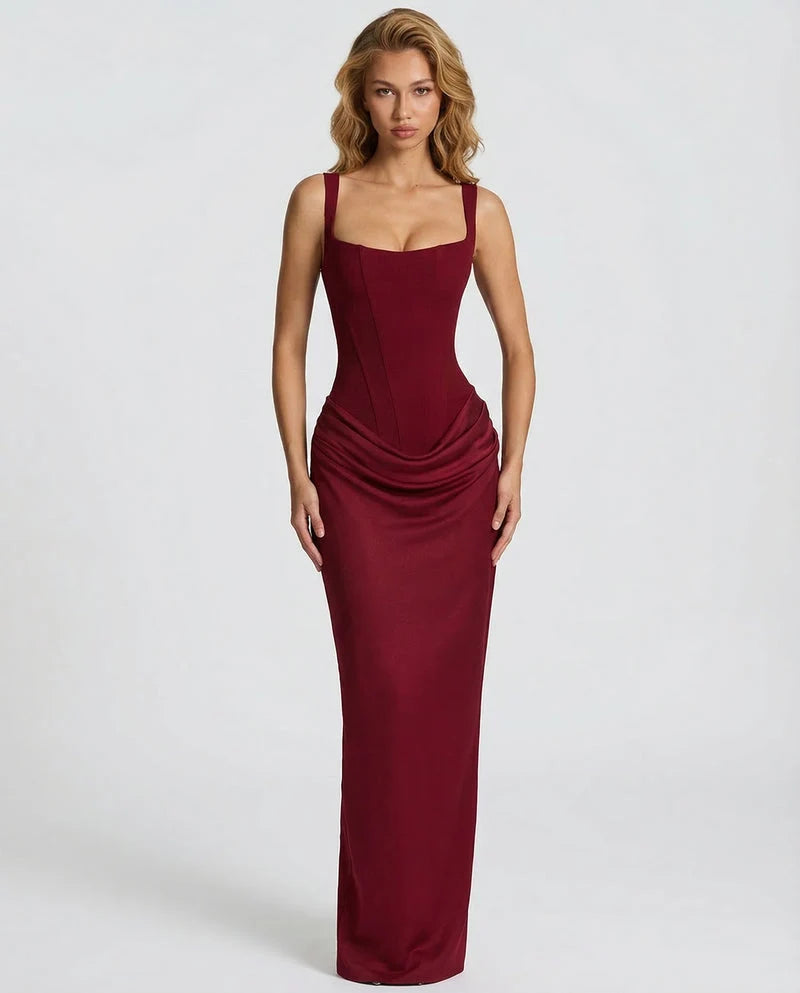 Satin Corset Maxi Dress