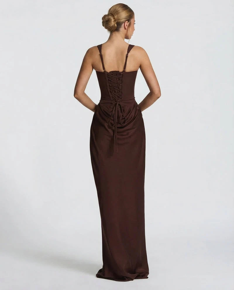 Satin Corset Maxi Dress