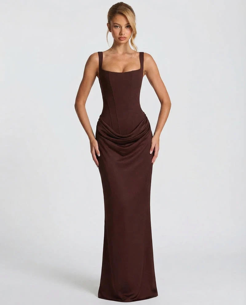 Satin Corset Maxi Dress