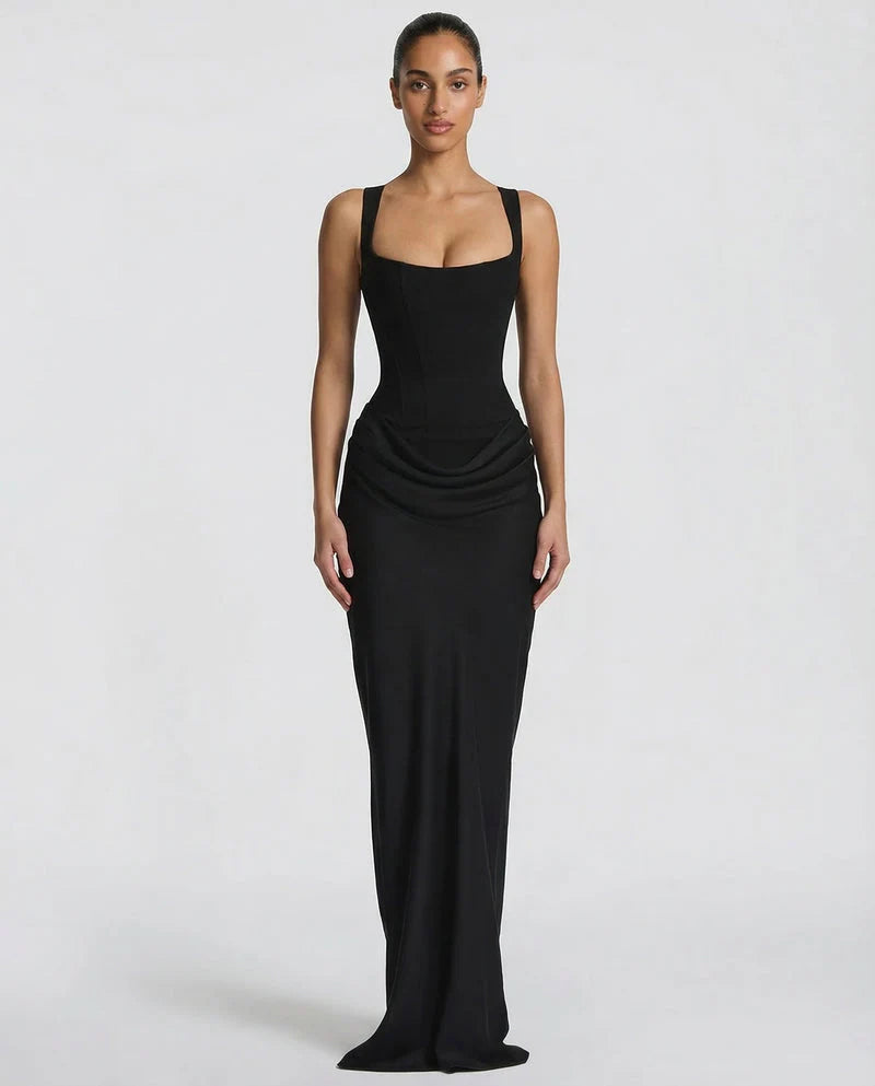 Satin Corset Maxi Dress