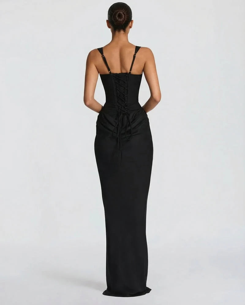Satin Corset Maxi Dress