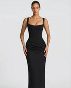 Satin Corset Maxi Dress