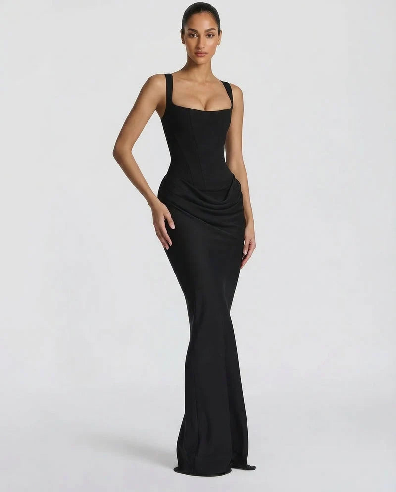 Satin Corset Maxi Dress