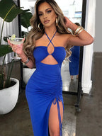 Sleeveless Backless Bodycon Midi Dress for Women
