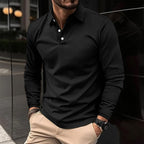 Smart Casual Long-Sleeved Polo Shirt for Men