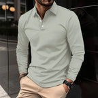 Smart Casual Long-Sleeved Polo Shirt for Men
