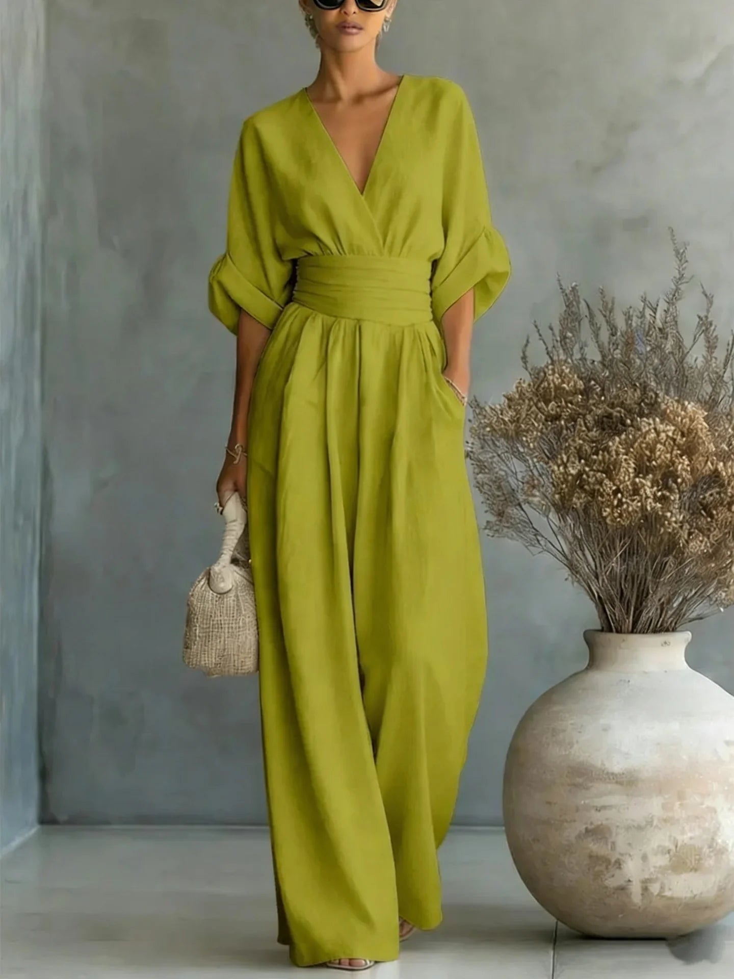 Sophia Merriweather Wide-Leg Linen Jumpsuit