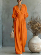 Sophia Merriweather Wide-Leg Linen Jumpsuit