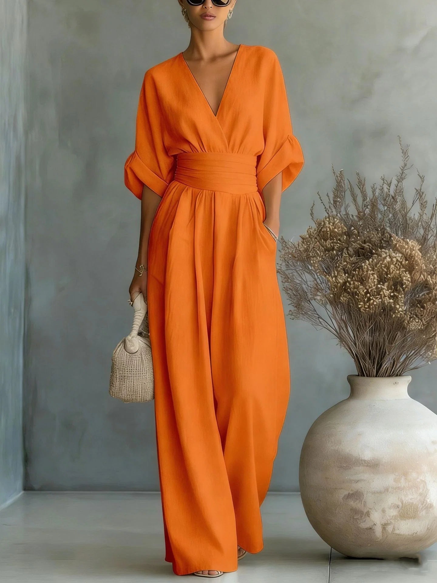 Sophia Merriweather Wide-Leg Linen Jumpsuit