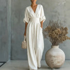 Sophia Merriweather Wide-Leg Linen Jumpsuit