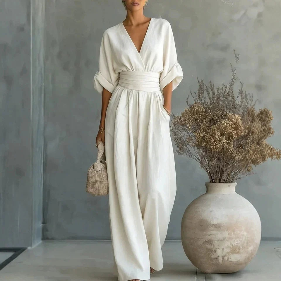 Sophia Merriweather Wide-Leg Linen Jumpsuit