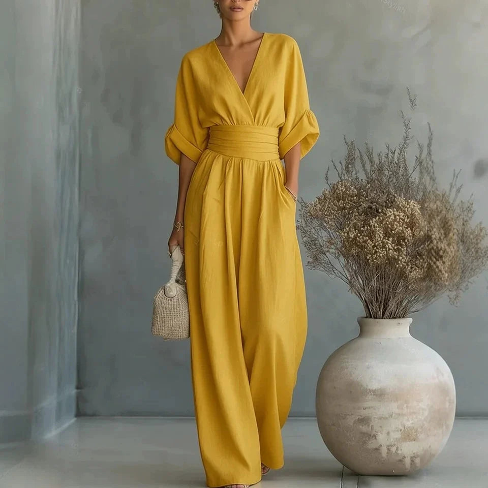 Sophia Merriweather Wide-Leg Linen Jumpsuit