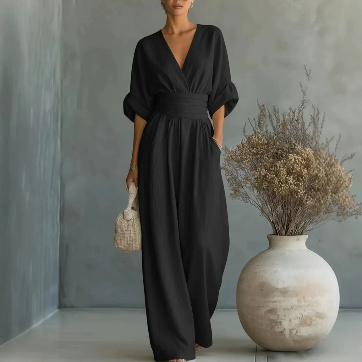 Sophia Merriweather Wide-Leg Linen Jumpsuit