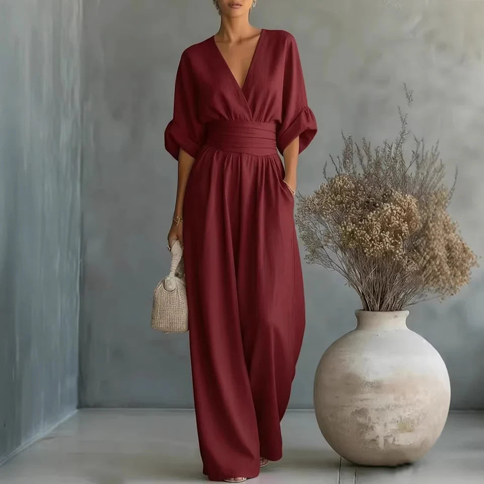 Sophia Merriweather Wide-Leg Linen Jumpsuit