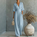 Sophia Merriweather Wide-Leg Linen Jumpsuit