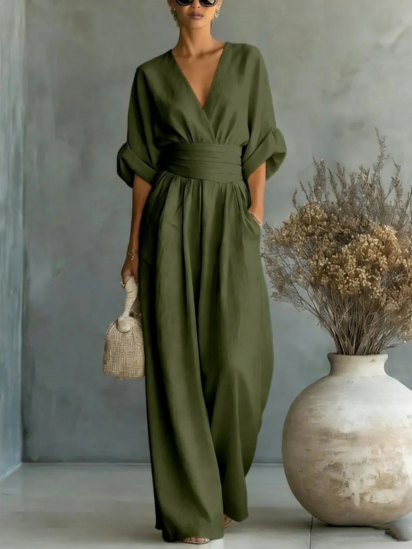 Sophia Merriweather Wide-Leg Linen Jumpsuit
