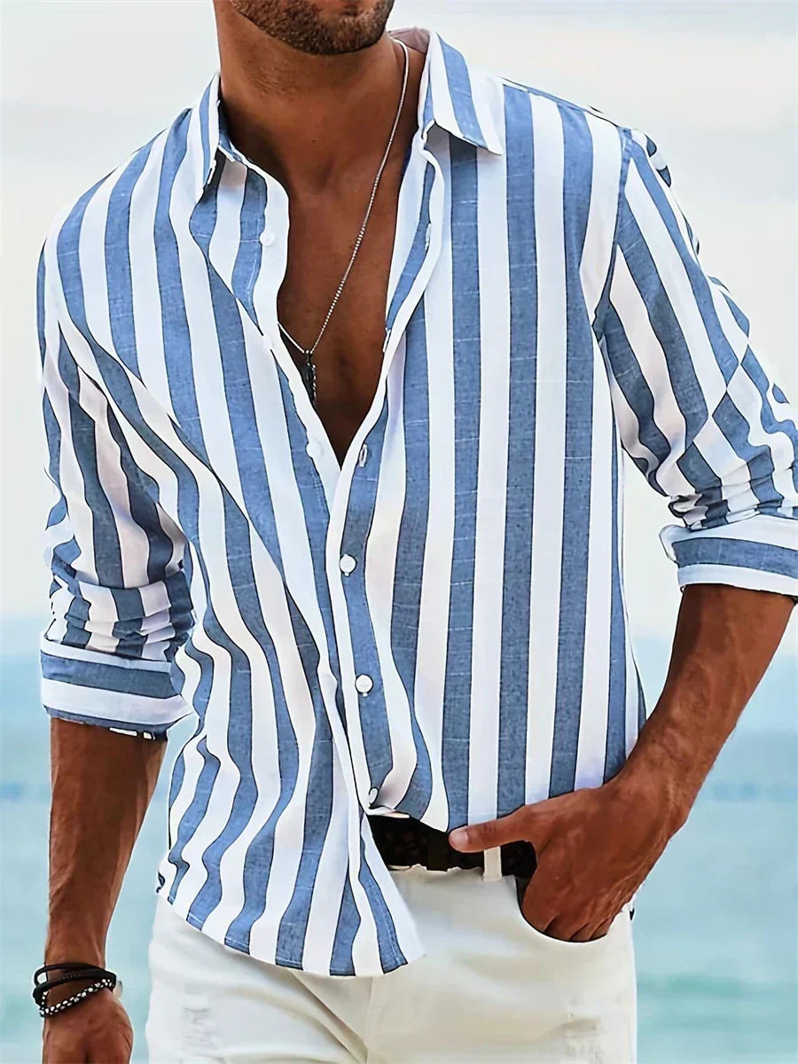 Striped Relaxed-Fit Casual Shirt for Men
