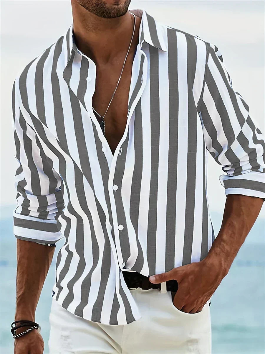 Striped Relaxed-Fit Casual Shirt for Men