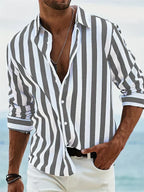 Striped Relaxed-Fit Casual Shirt for Men